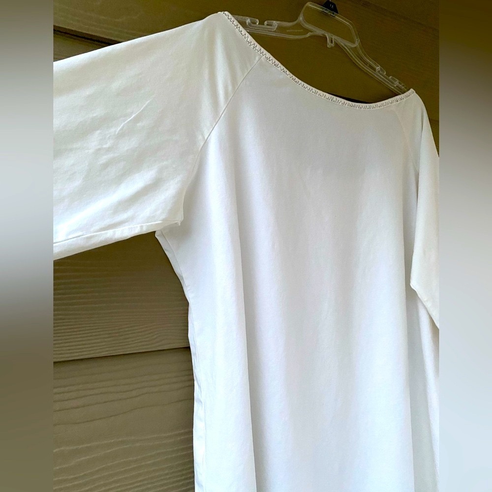 NWOT ml Matimil Trend 3/4 Sleeve Ivory Cotton Stretch T- Shirt Tunic Top Size 18 - Picture 5 of 11